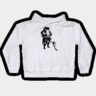 Skull soldiers minimal silhouette white Kids Hoodie